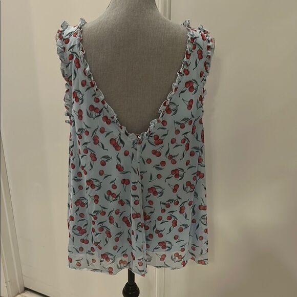 Cherry Print Ruffle Trim Top - Picture 7 of 10
